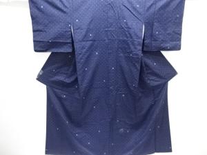 十字絣織り出し手織り紬着物